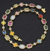 Gold-Plated Hip-Hop Gemstone Necklace SHOPEZRA L.L.C.