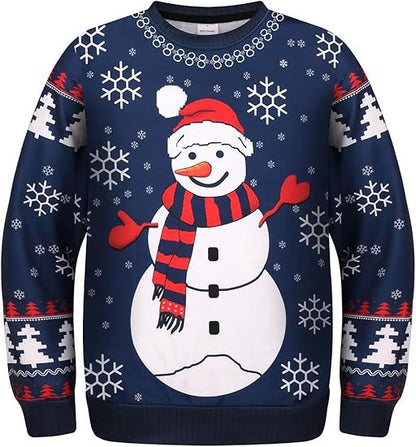 Animal Christmas Print Pullover Sweatshirt