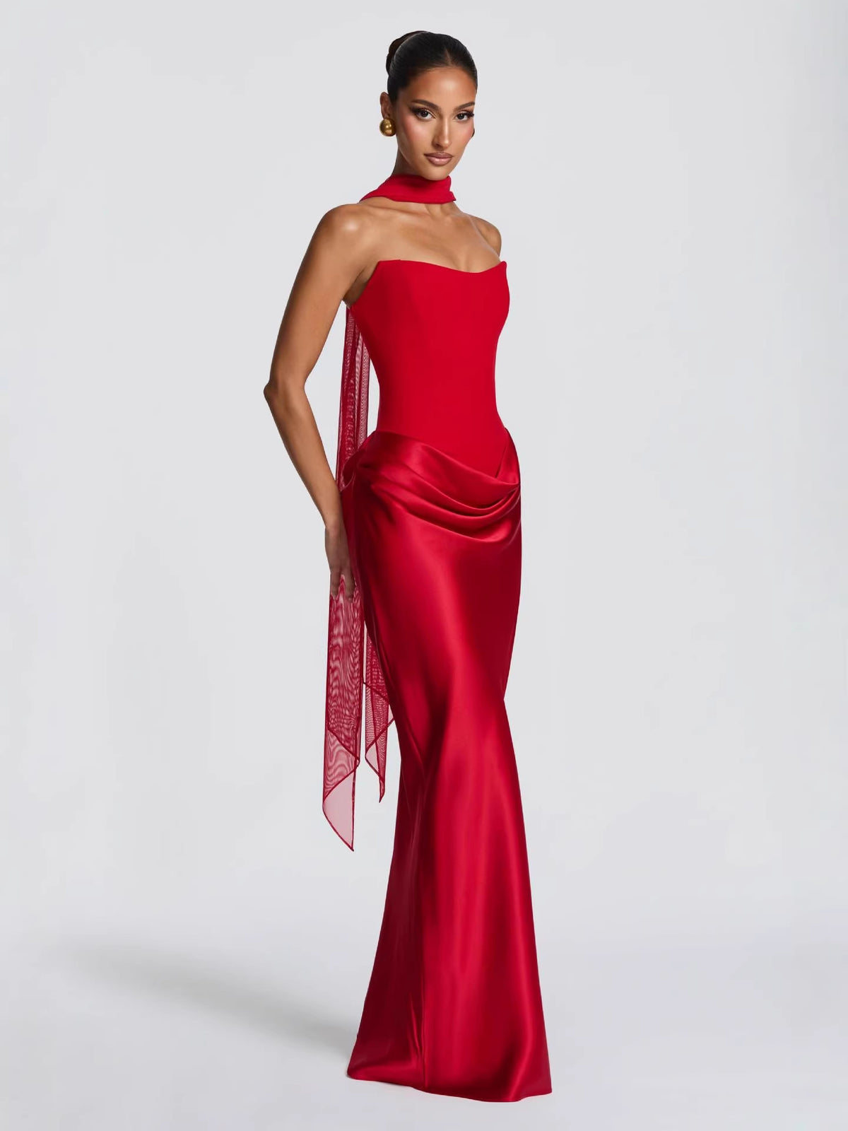 Elegant Strapless Bodycon Evening Dress