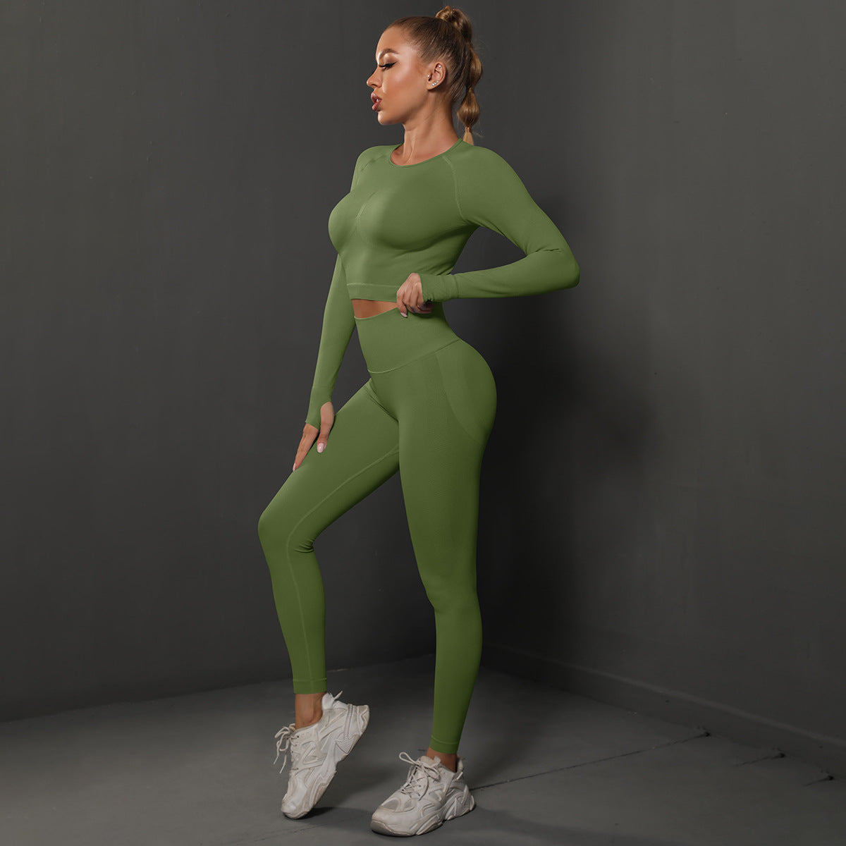 Seamless Pleated Yoga Suits