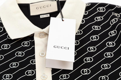 Gucci Black T-shirt with a collar