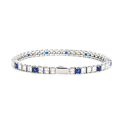 Stainless Steel Tennis Chain Bracelet Square Zircon Light Luxury Jewelry