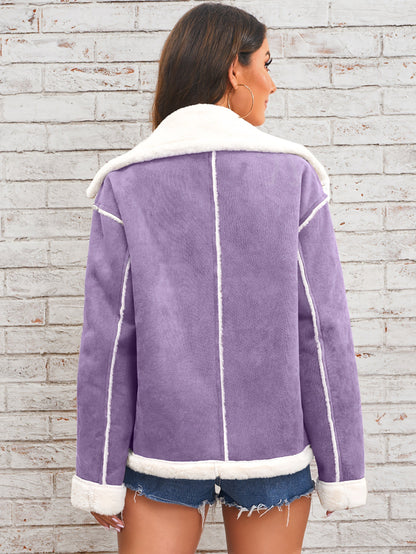 Autumn Winter Fashion Lapel Plush Jacket Fur Coat