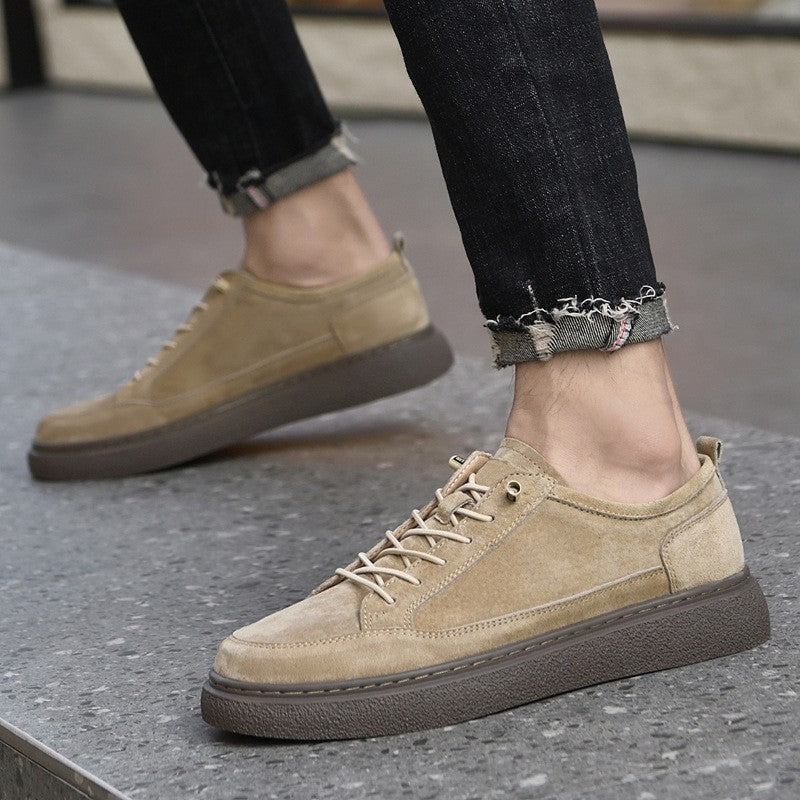 Mens Breathable Slip-On Leather Casual Shoes