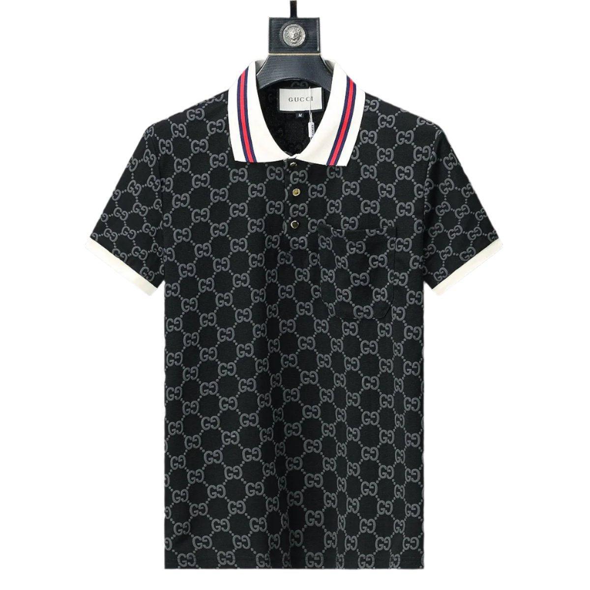 Gucci Black Collar T-Shirt – Premium Cotton Luxury Tee