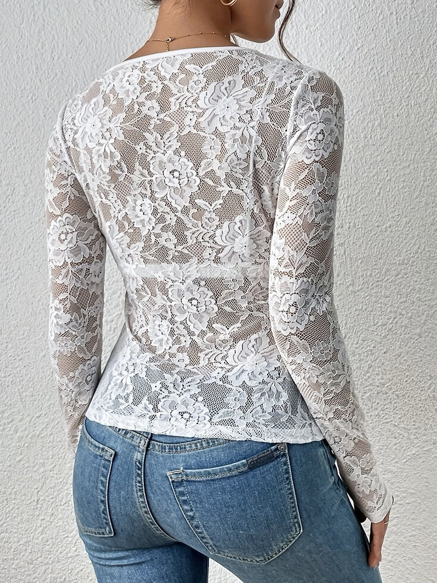 Womens Lace V-Neck Shirt