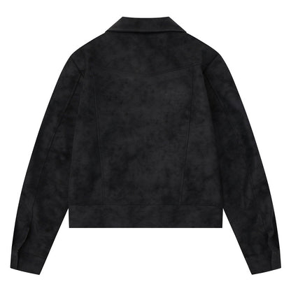 Slim-fit Faux Suede Biker Jacket