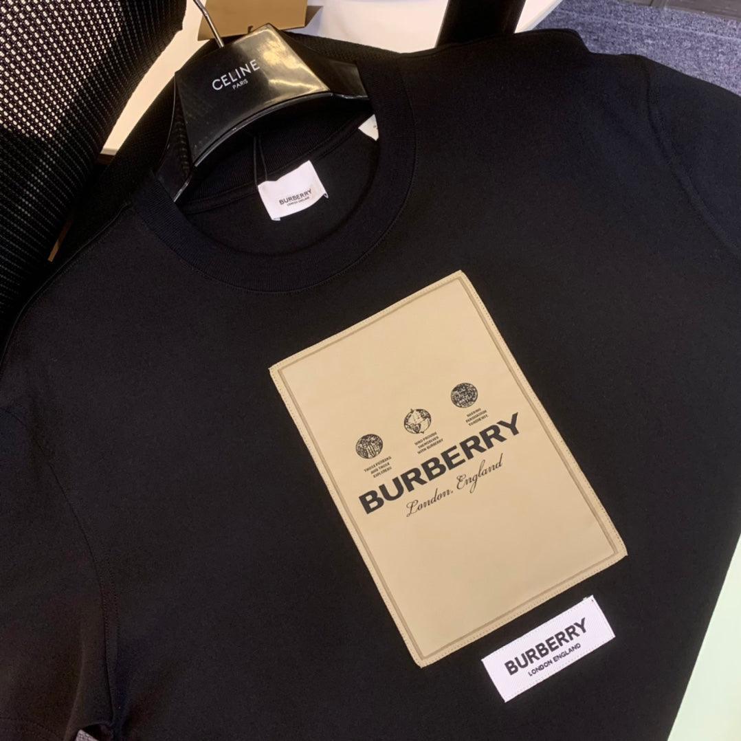 Burberry Black T-Shirt Without Collar