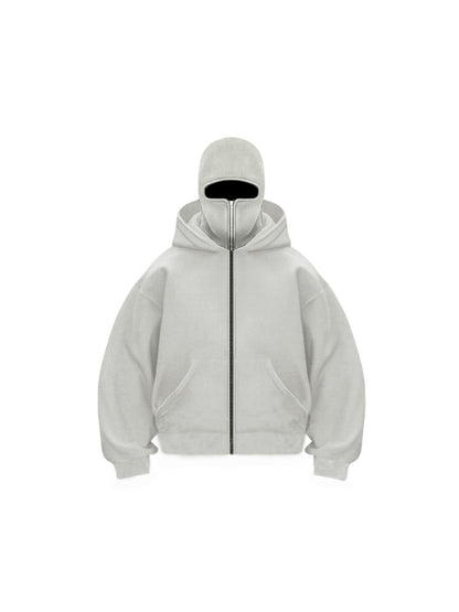 Double Layer Hooded Zipper Sweatshirt