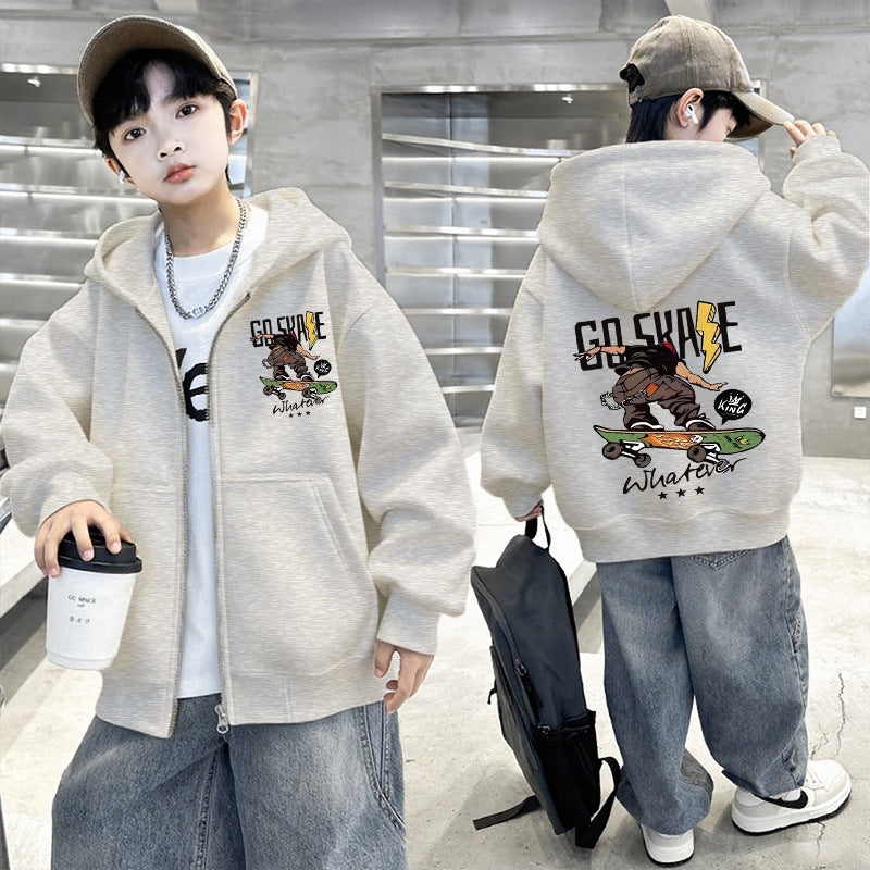 Boys Hooded Zipper Jacket