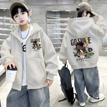 Boys Hooded Zipper Jacket