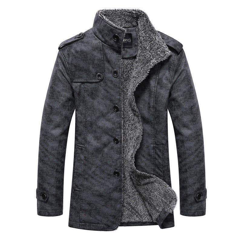 Mens PU Leather Jacket Winter Coat