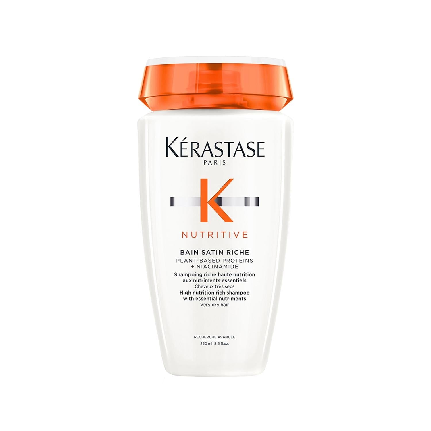 Kerastase Nutritive Bain Satin Riche Moisturizing Shampoo for Dry Hair - 250ml, Luxurious Hydration &amp; Repair