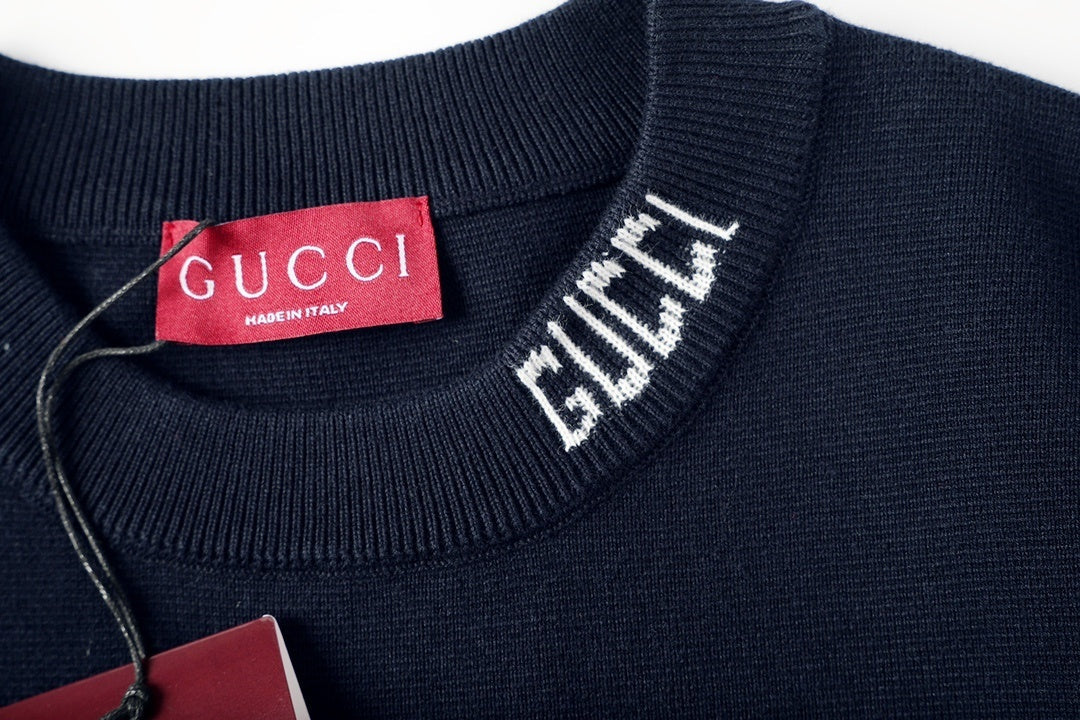 Gucci Black T-Shirt No Collar | Luxury Cotton Streetwear