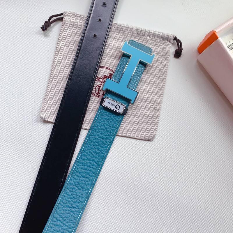 Hermes Men Blue Buckle Belt &
