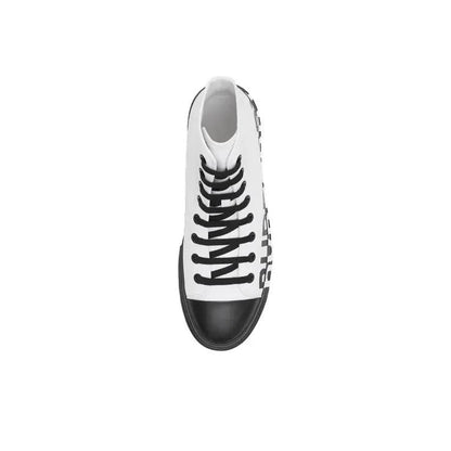 Burberry Slip-Resistant High-Top Canvas Shoes Black White