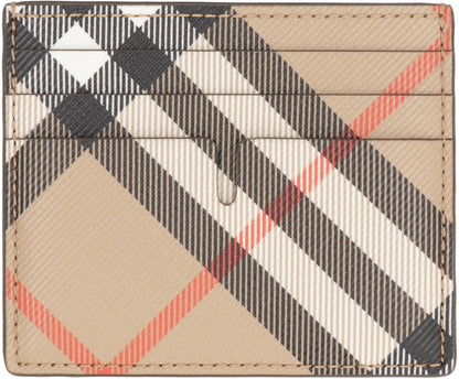 BURBERRY Checkered Design Mini Card Holder