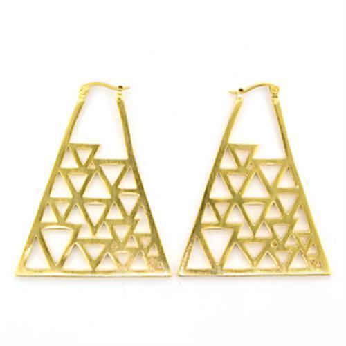 81017 - Gold &amp; Brush Brass Earrings with No Stone