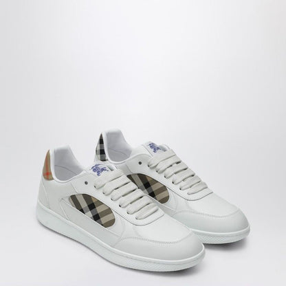 BURBERRY Terrace Sneaker in Leather with Check Fabric Insert
