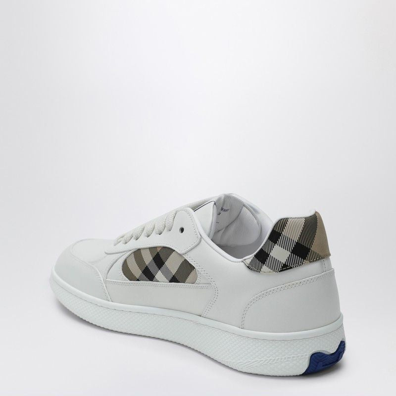 BURBERRY Terrace Sneaker in Leather with Check Fabric Insert