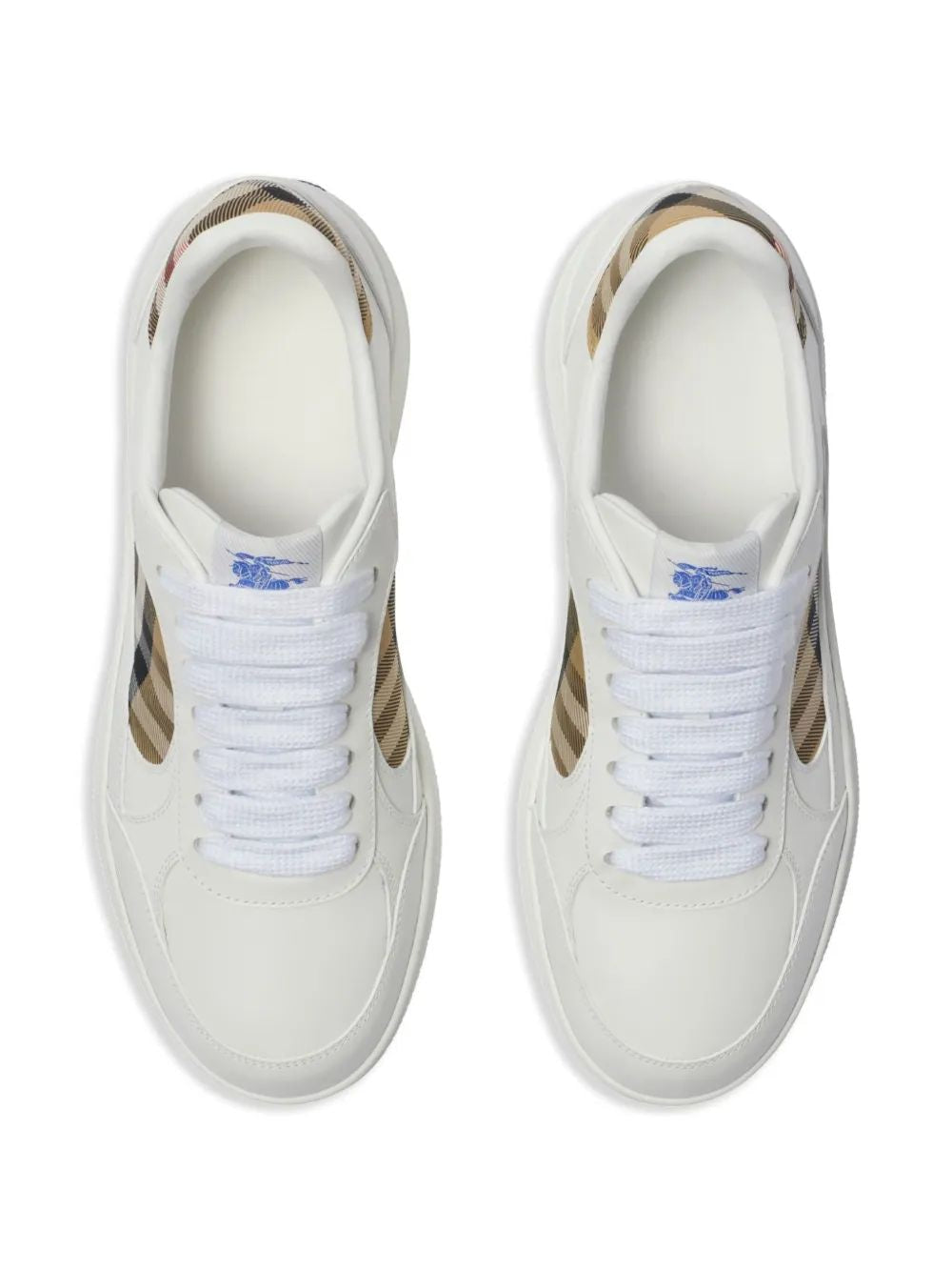 BURBERRY Terrace Sneaker in Leather with Check Fabric Insert