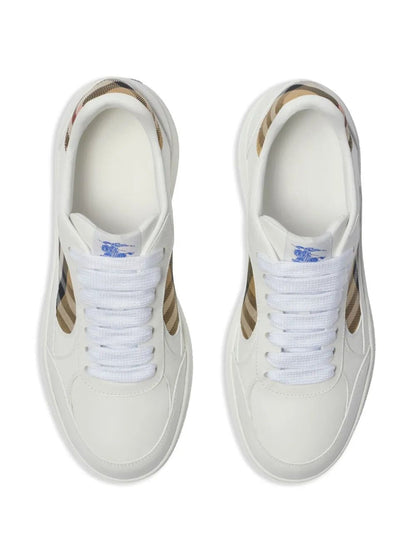 BURBERRY Terrace Sneaker in Leather with Check Fabric Insert