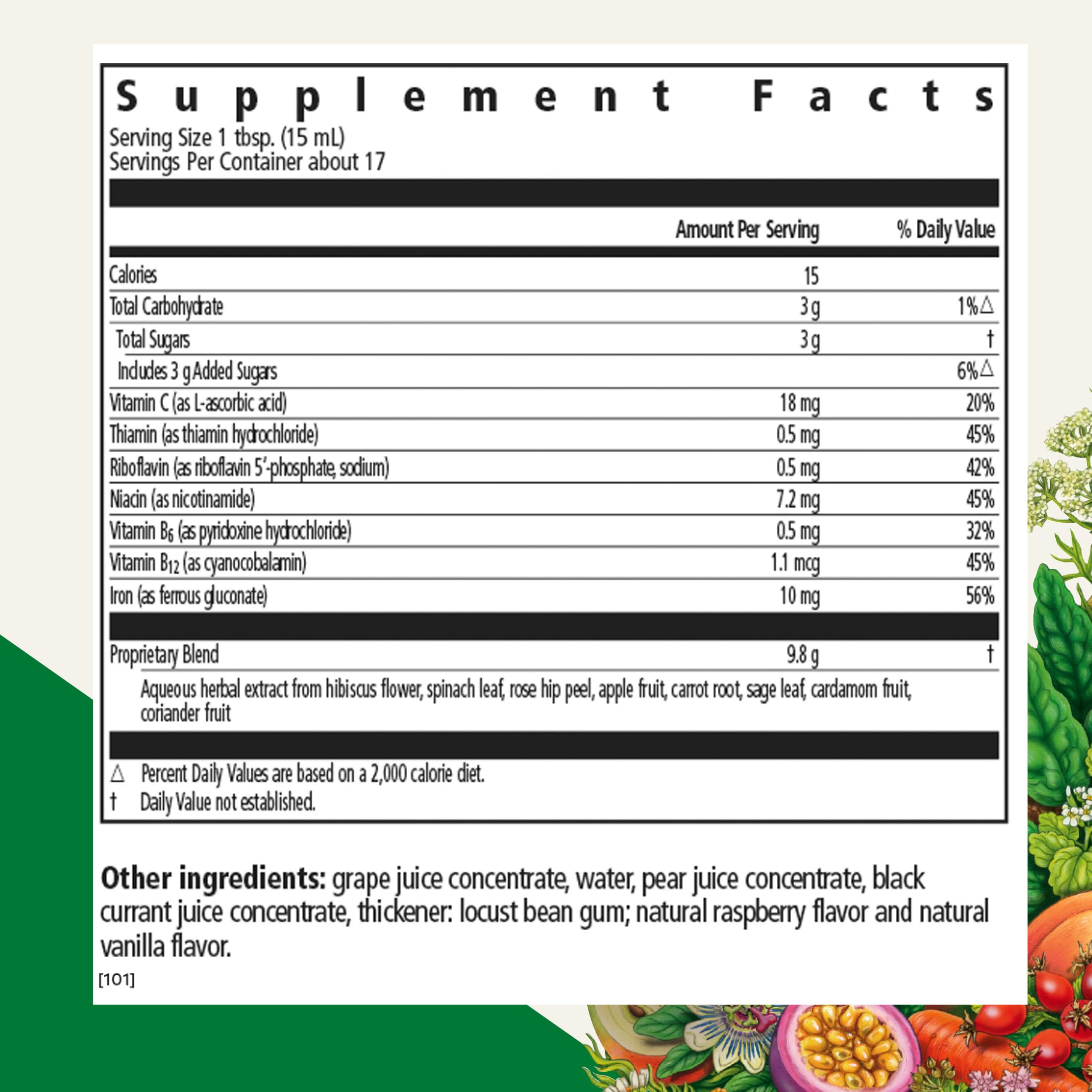 Floradix Liquid Dietary Supplement - Natural Iron &amp; Vitamin Supplement for Adults &amp; Children, Gluten-Free, 8.45 fl oz