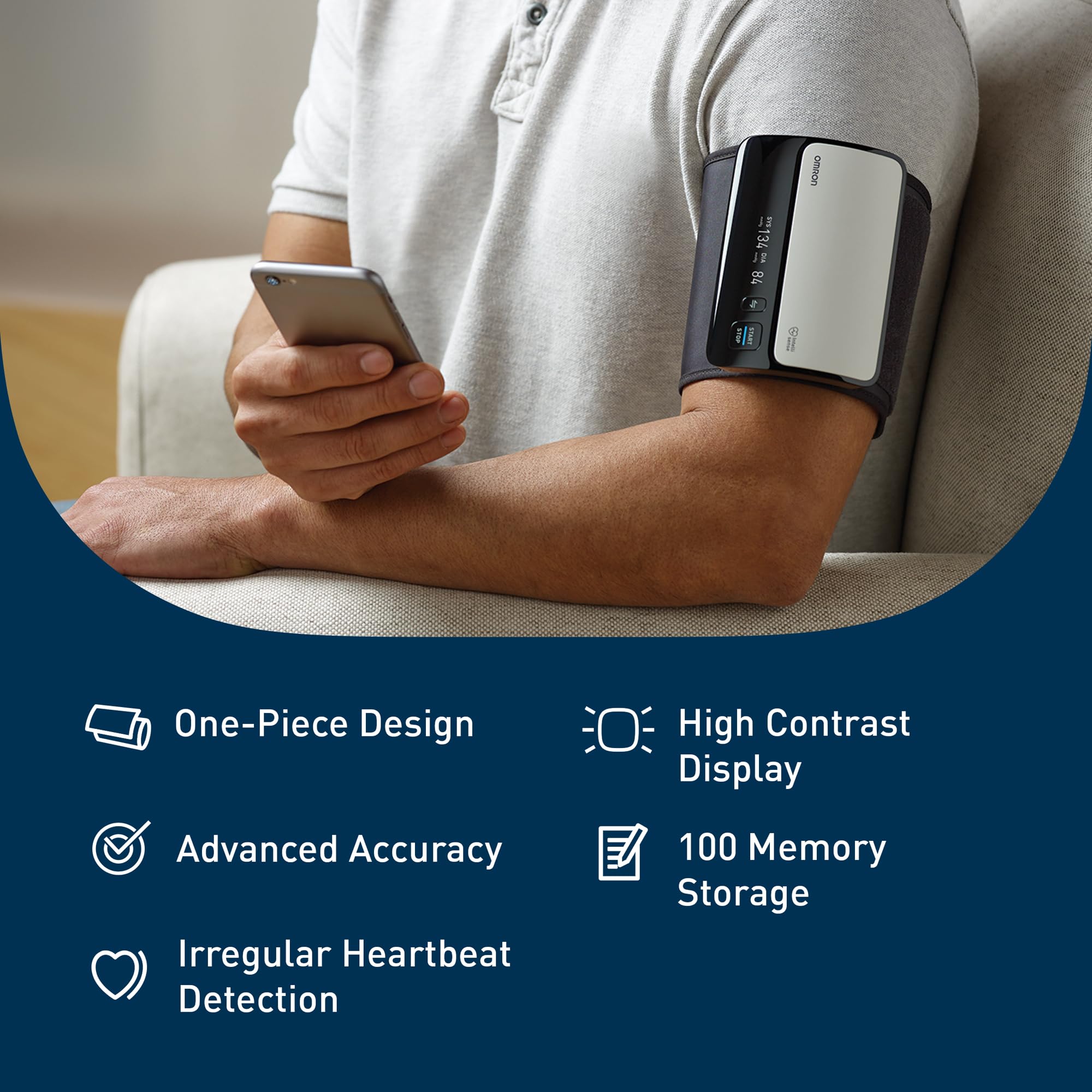 Omron M3 Comfort Digital Blood Pressure Monitor with Smart Cuff &amp; Irregular Heartbeat Detection