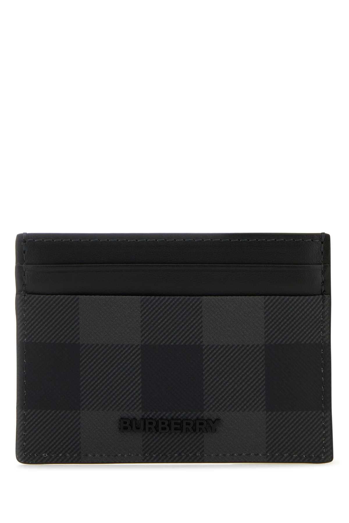 BURBERRY Checked Mini Canvas Card Holder