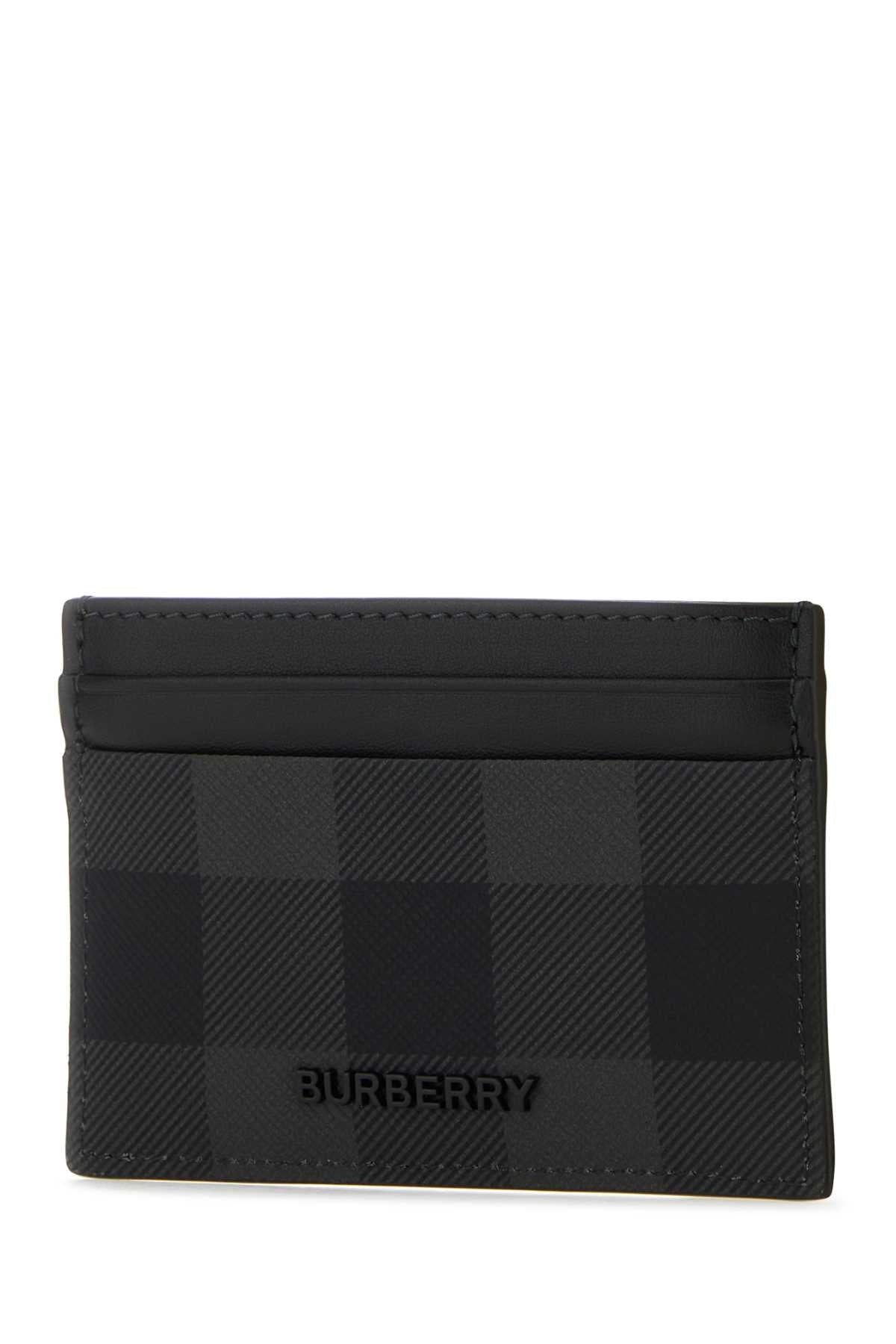 BURBERRY Checked Mini Canvas Card Holder