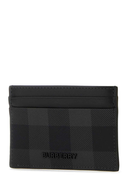 BURBERRY Checked Mini Canvas Card Holder