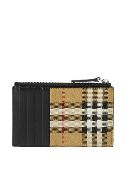 BURBERRY Mini Check Credit Card Holder with Zipper