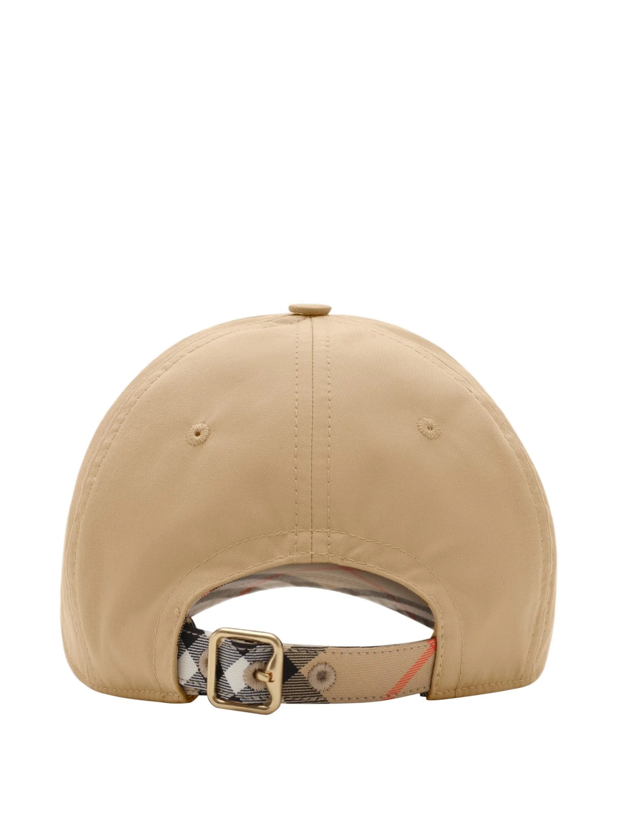 BURBERRY Gabardine Baseball Cap with Embroidered Design - Adjustable Fit