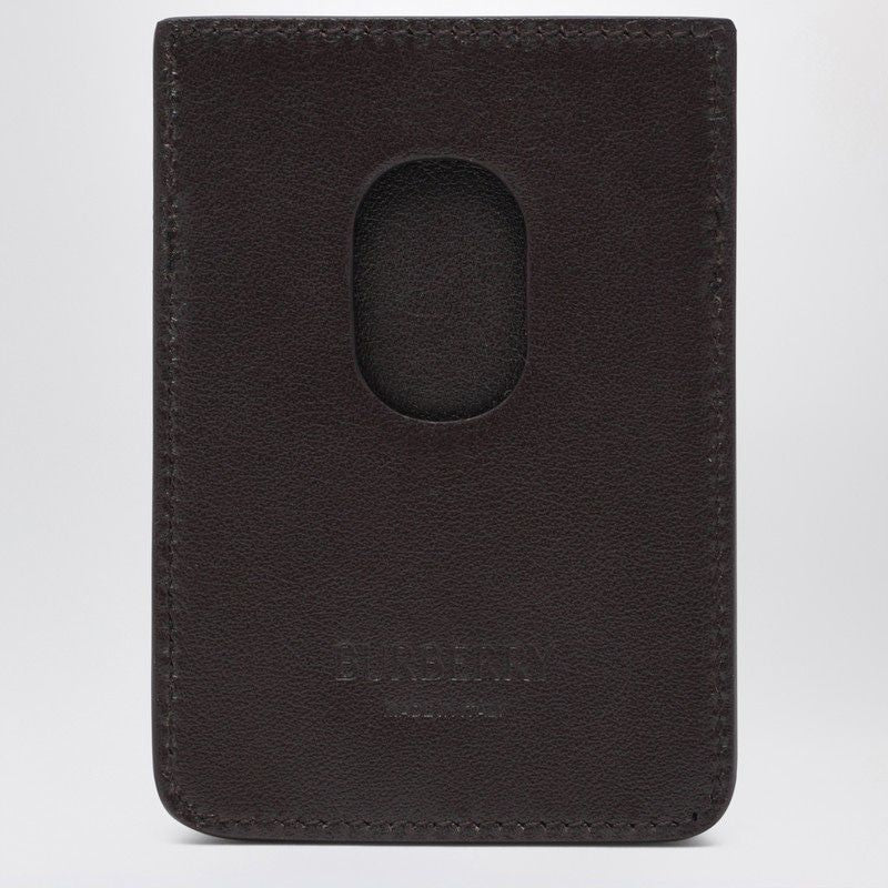 BURBERRY Mini Magnetic Card Holder with Check Pattern