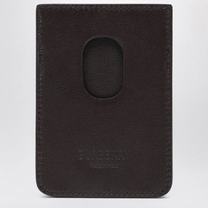 BURBERRY Mini Magnetic Card Holder with Check Pattern