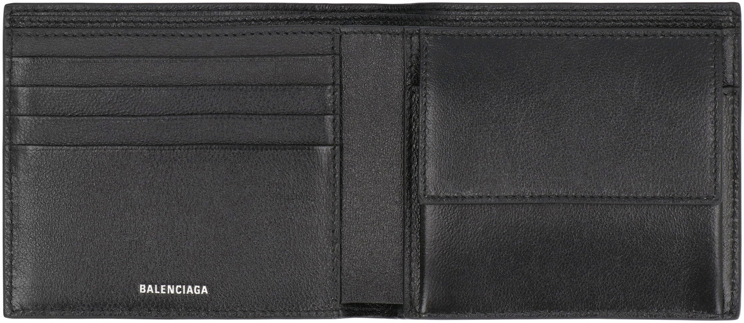 BALENCIAGA Mini Bifold Wallet with Logo Print