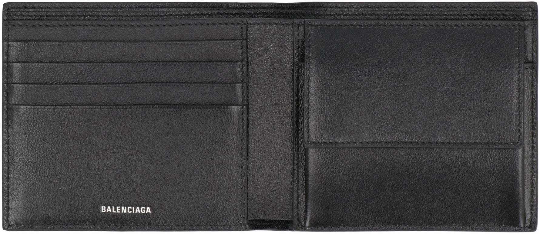 BALENCIAGA Mini Bifold Wallet with Logo Print
