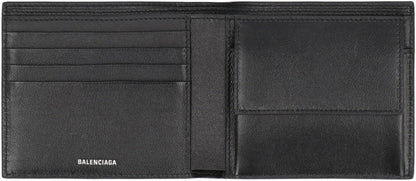 BALENCIAGA Mini Bifold Wallet with Logo Print