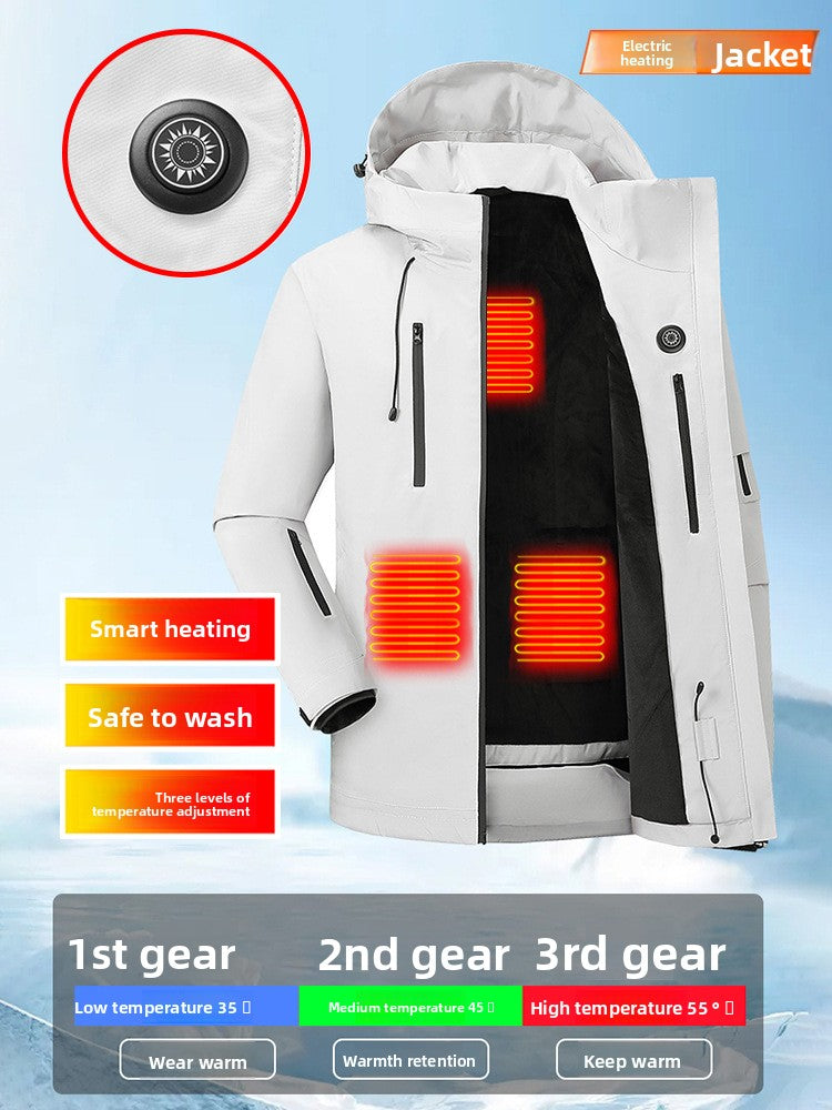 Winter intelligent heat-retaining hiking jacket