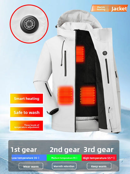 Winter intelligent heat-retaining hiking jacket