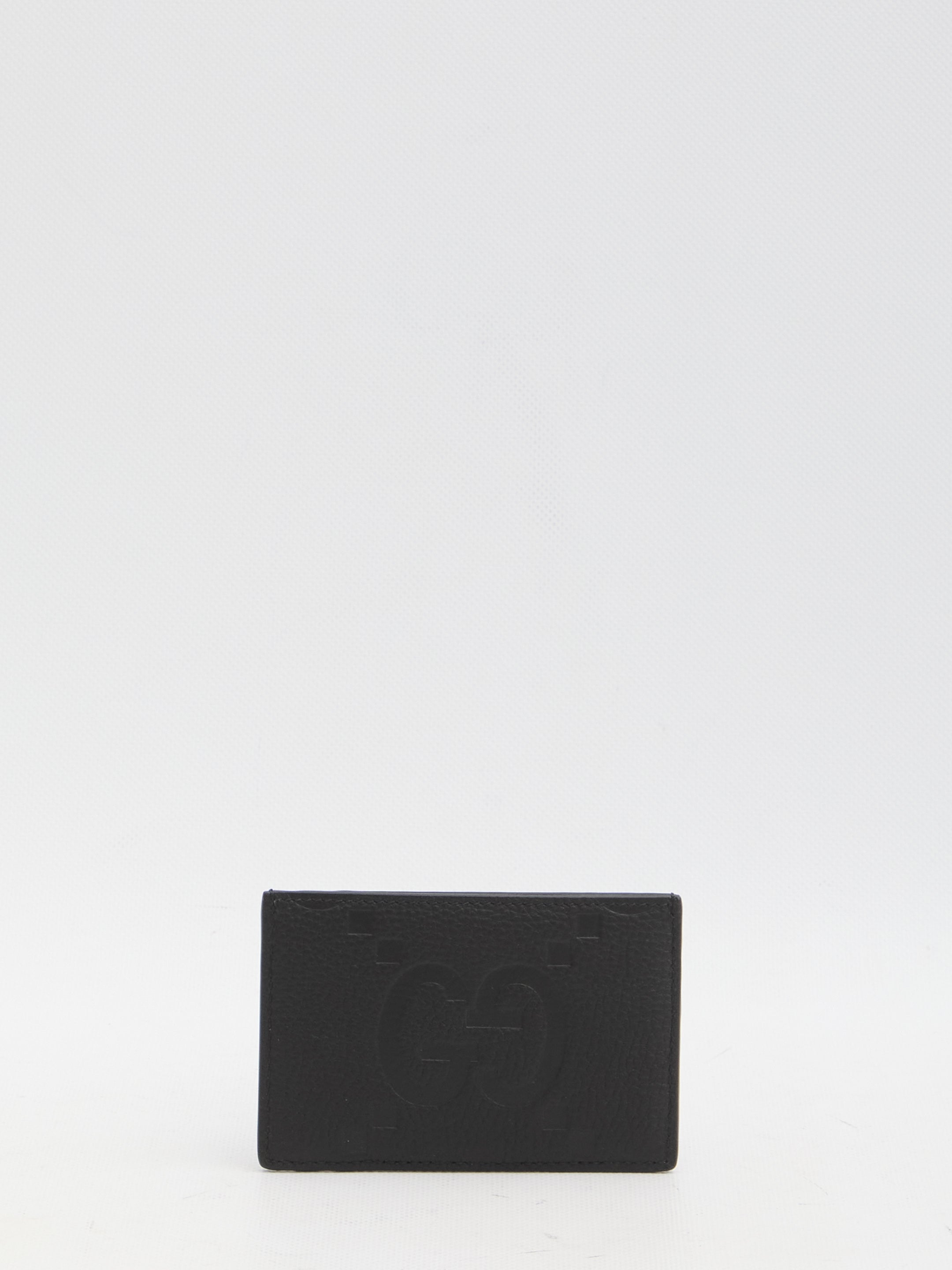 GUCCI Maxi GG Leather Card Holder - 12x8cm