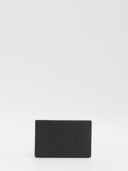 GUCCI Maxi GG Leather Card Holder - 12x8cm