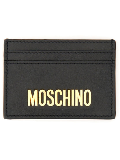 MOSCHINO COUTURE Mini Couture Card Holder with Logo - Dimensions: H 7 CM X L 10 CM