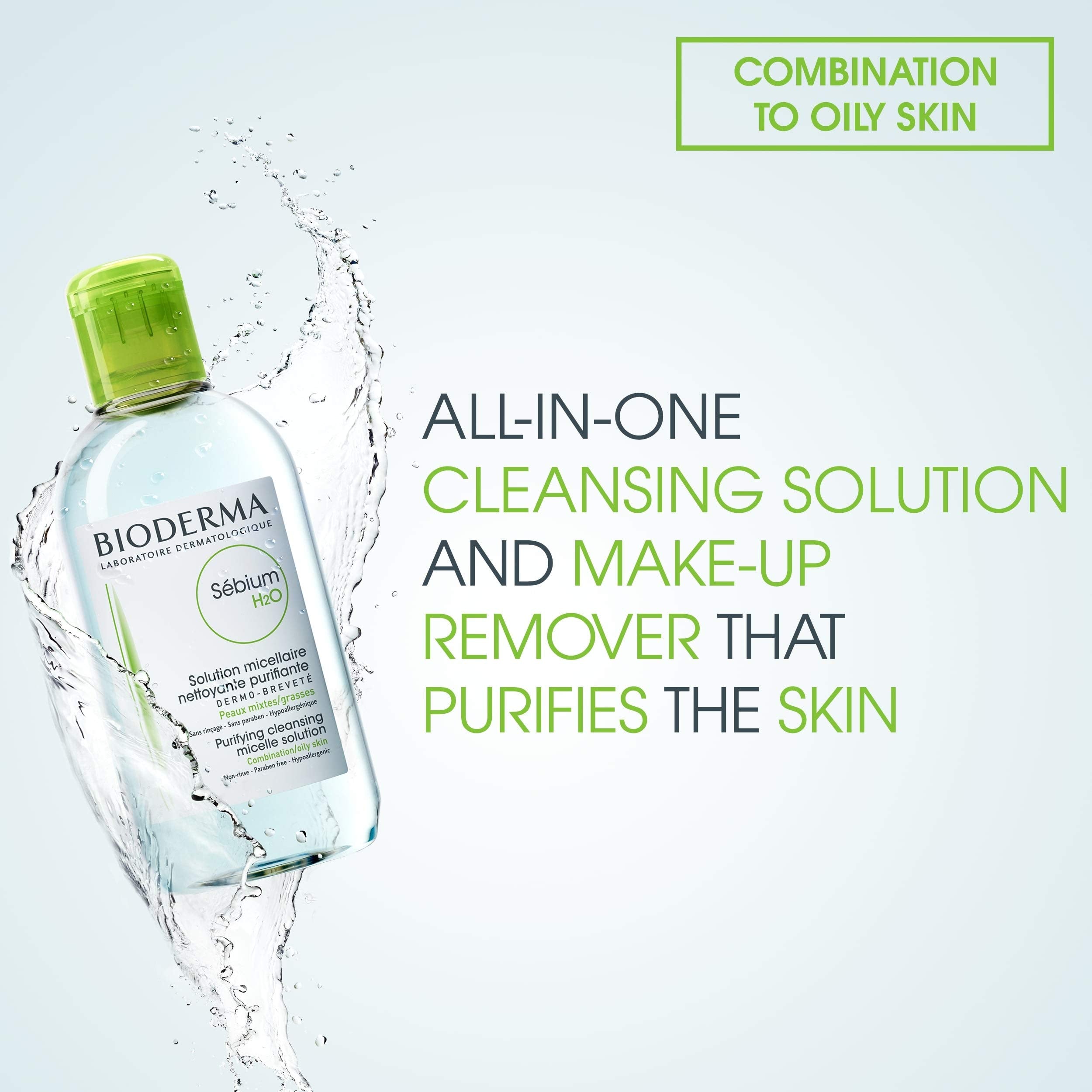 Bioderma Sebium Skincare Set for Oily Skin - Gentle Cleansing &amp; Non-Comedogenic - Sebium H2O &amp; Foaming Gel