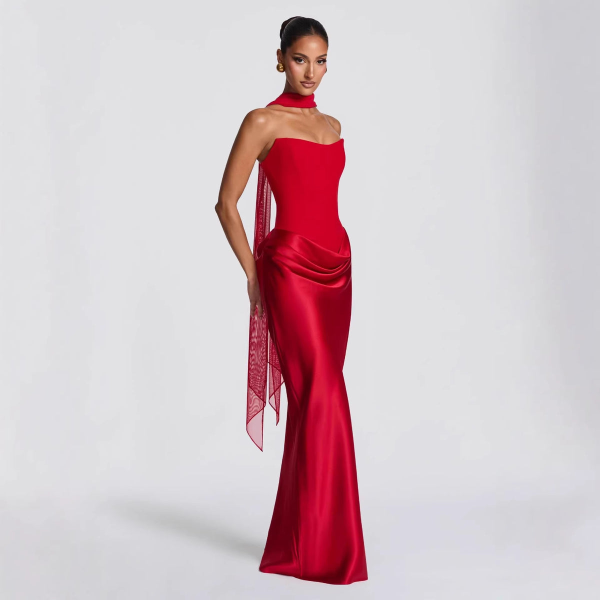 Elegant Strapless Bodycon Evening Dress