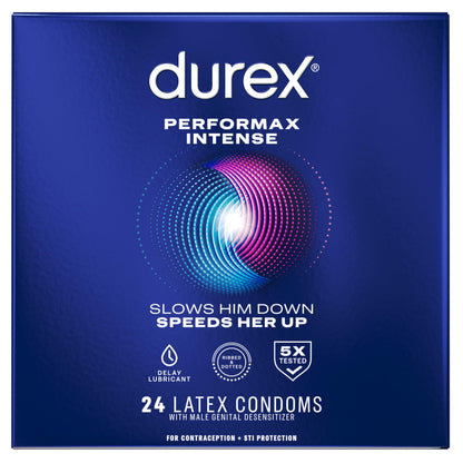 Durex Intense Condoms - 10 Pack, Enhanced Sensation for Intimate Protection &amp; Pleasure