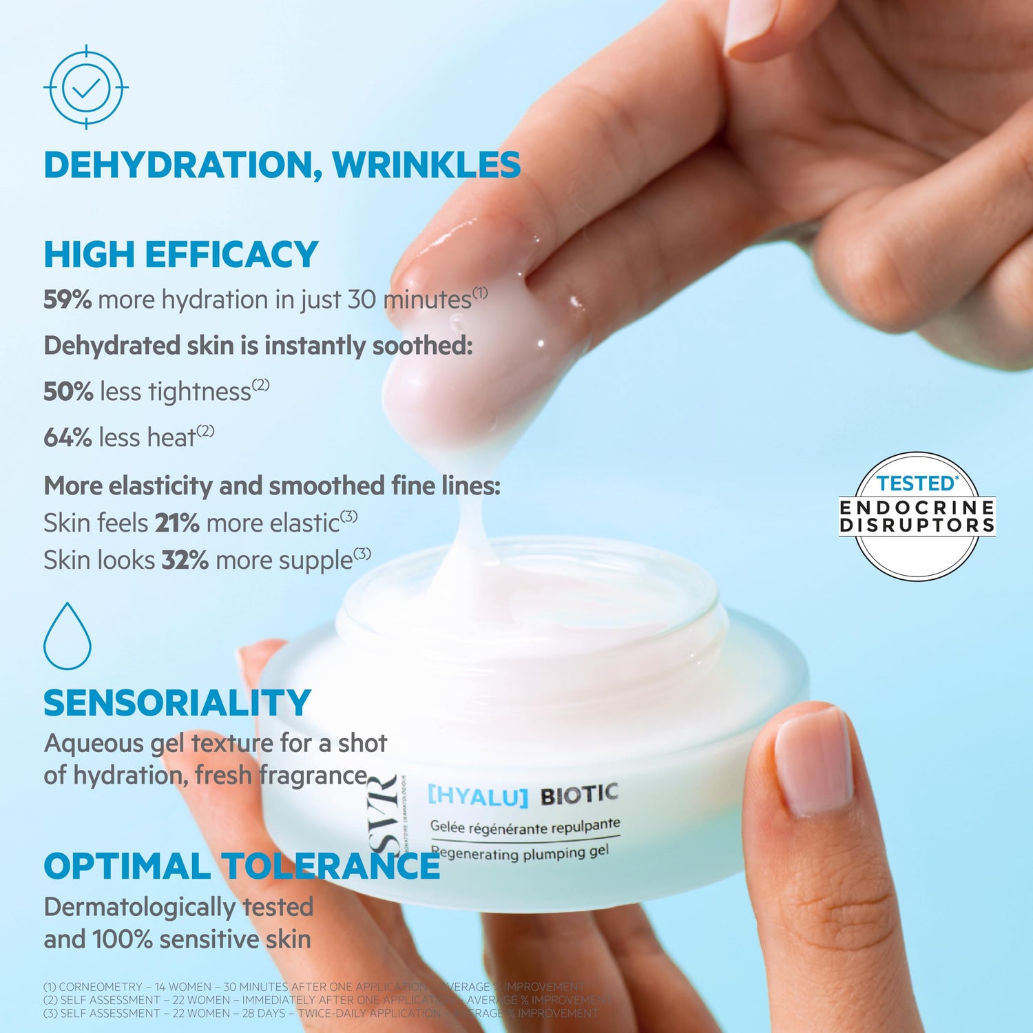 SVR Hyalu Biotic Regenerating Plumping Anti-aging Face Cream/Gel - Sensitive Skin Friendly, Hydrating, Vitamin C Enriched