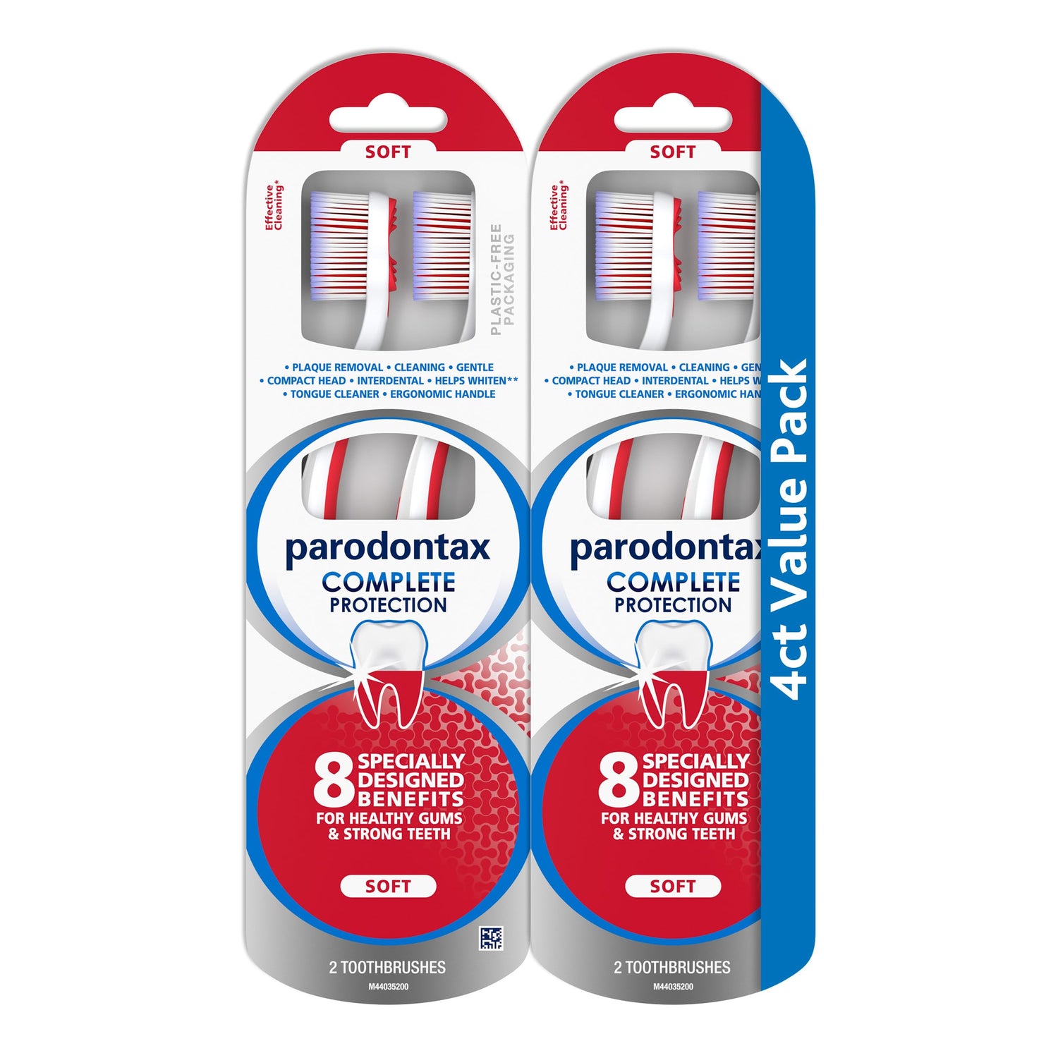 Parodontax Soft Toothbrush for Gum Care - Gentle on Gums &amp; Teeth - 2 Pack