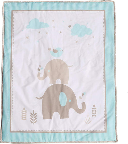 Cuddles &amp; Cribs Soft Cotton 4 Piece Baby Crib Bedding Set Reversible Comforter