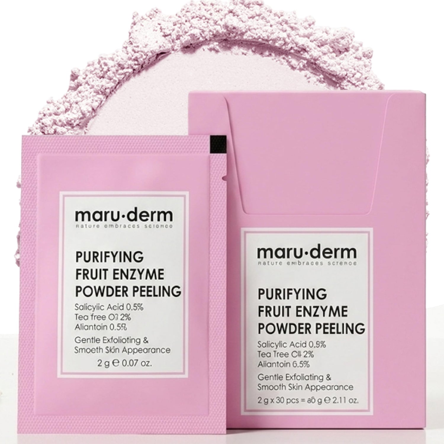 Maruderm Exfoliating Powder Peel 60g - Gentle Salicylic Acid Formula | Skin Care
